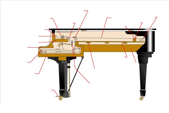 پیانو از داخل